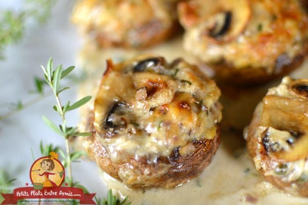 Ingrédients champignons farcis poulet et parmesan