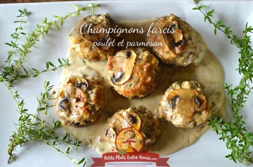 Recette champignons farcis poulet et parmesan