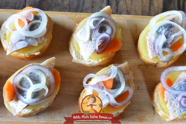 Recette tapas de hareng pomme à l'huile