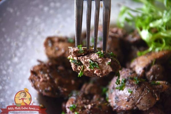 Cuisson foies de volaille en persillade