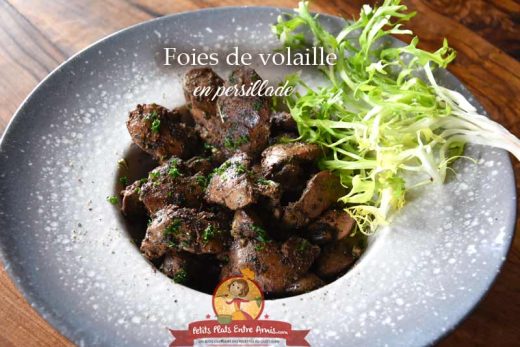 Recette foies de volaille en persillade