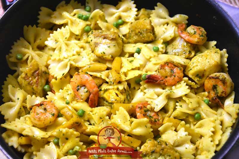 Recette Pâtes façon paëlla