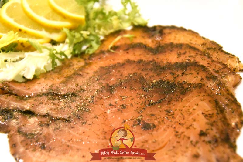 Ingrédients saumon gravlax maison